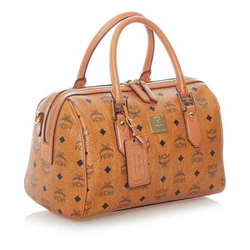 MCM Visetos Leather Boston