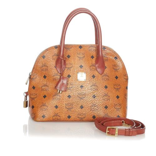 MCM Visetos Leather Handbag