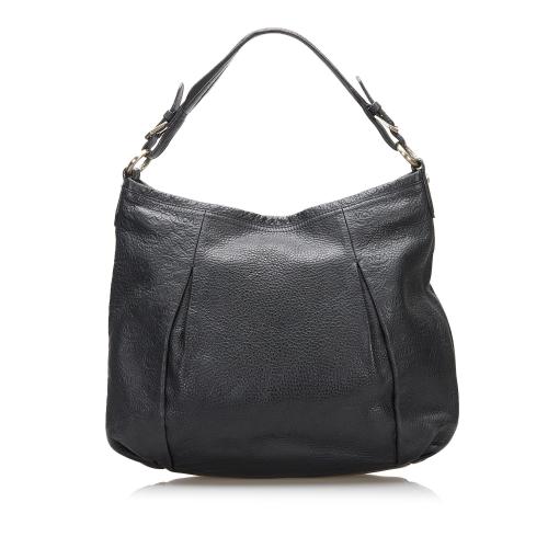 MCM Visetos Leather Hobo Bag