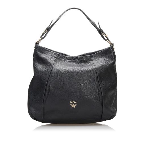 MCM Visetos Leather Hobo Bag