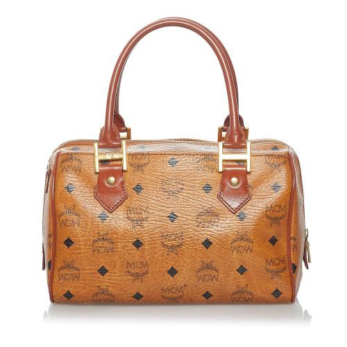 MCM Visetos Leather Satchel