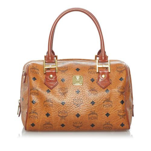 MCM Visetos Leather Satchel