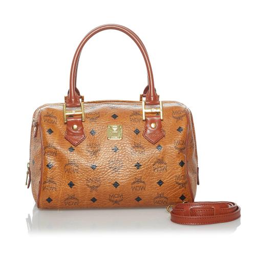 MCM Visetos Leather Satchel