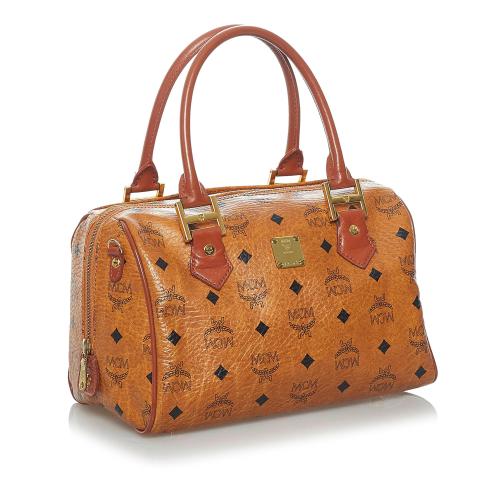 MCM Visetos Leather Satchel