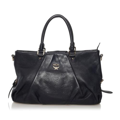 MCM Visetos Leather Satchel