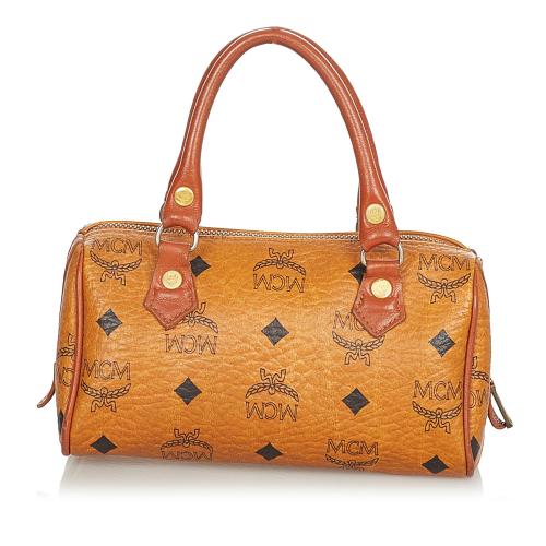 MCM Visetos Leather Satchel