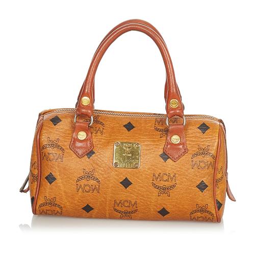 MCM Visetos Leather Satchel