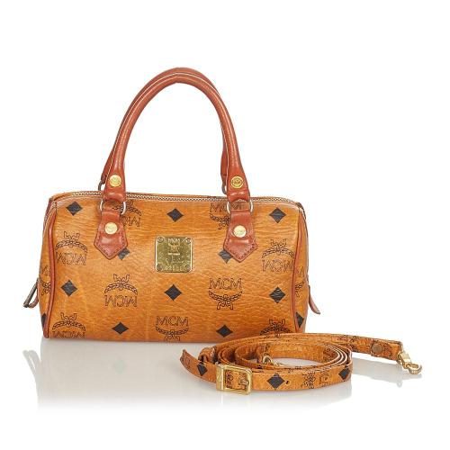 MCM Visetos Leather Satchel