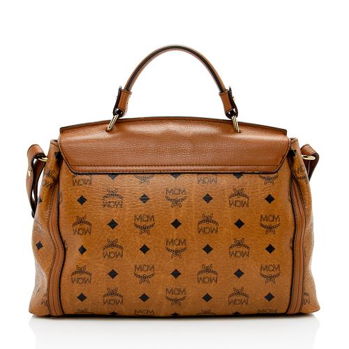 MCM Visetos Leather Top Handle