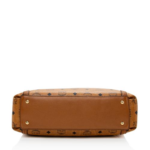 MCM Visetos Leather Top Handle