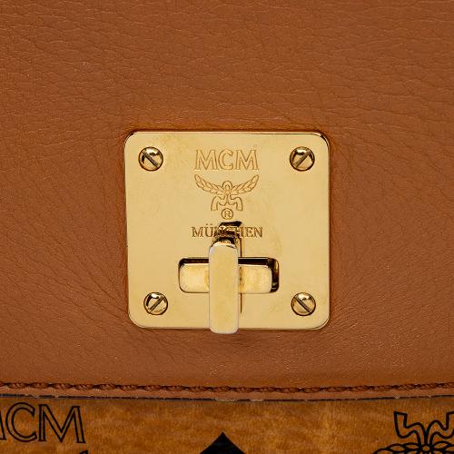 MCM Visetos Leather Top Handle