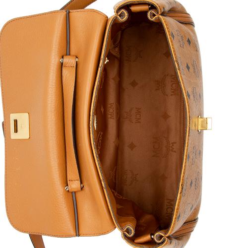 MCM Visetos Leather Top Handle