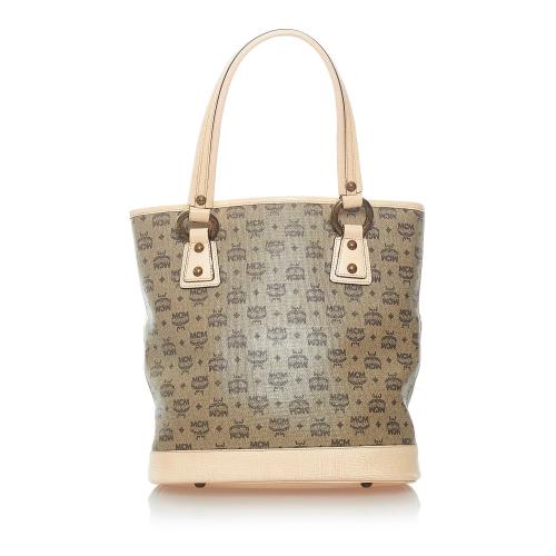 MCM Visetos Leather Tote Bag