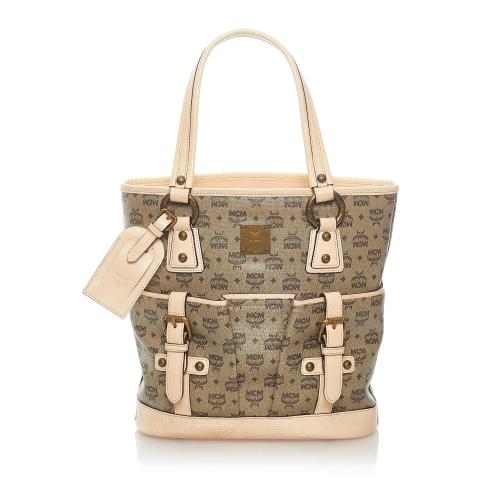 MCM Visetos Leather Tote Bag