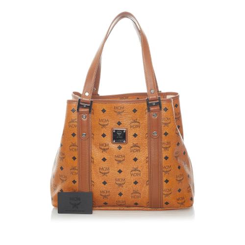 MCM Visetos Leather Tote Bag