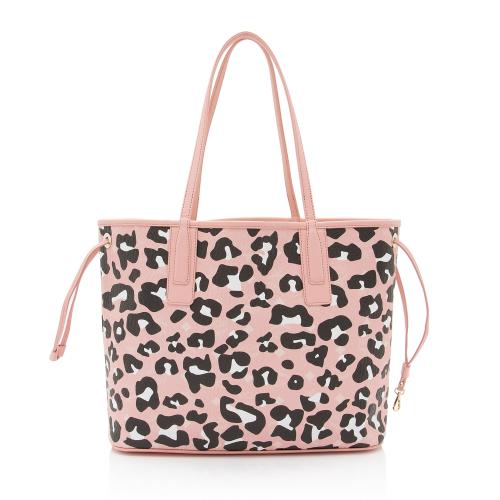 MCM Visetos Leopard Aren Medium Shopper Tote