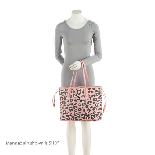 MCM Visetos Leopard Aren Medium Shopper Tote