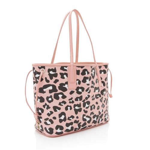 MCM Visetos Leopard Aren Medium Shopper Tote