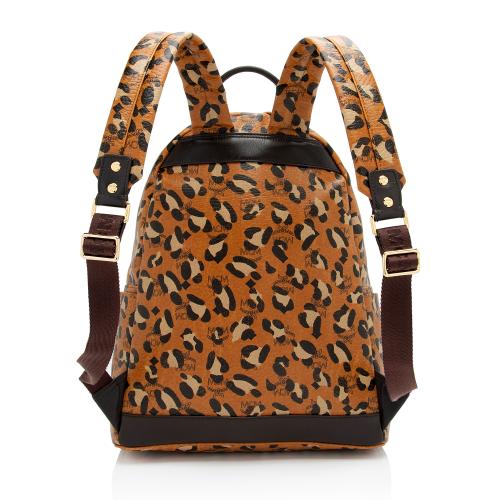 MCM Visetos Leopard Medium Backpack