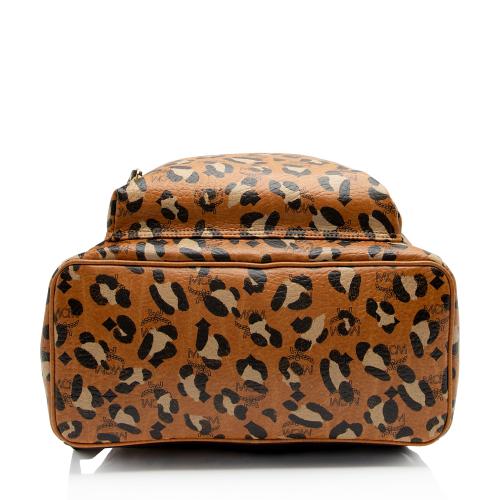 MCM Visetos Leopard Medium Backpack