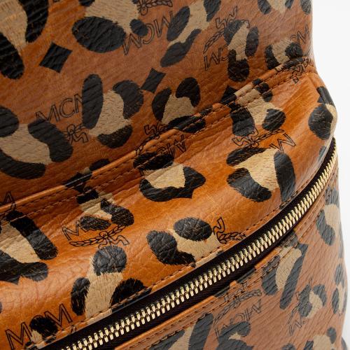 MCM Visetos Leopard Medium Backpack