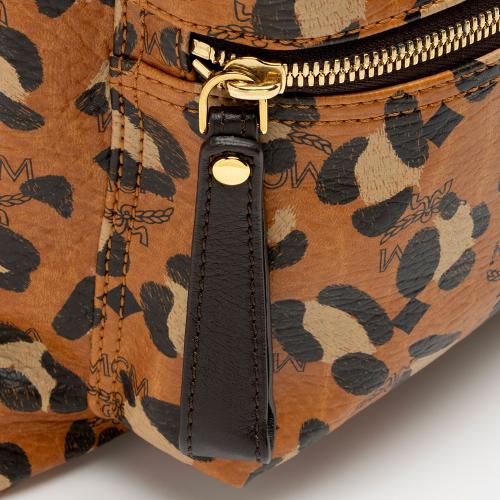 MCM Visetos Leopard Medium Backpack