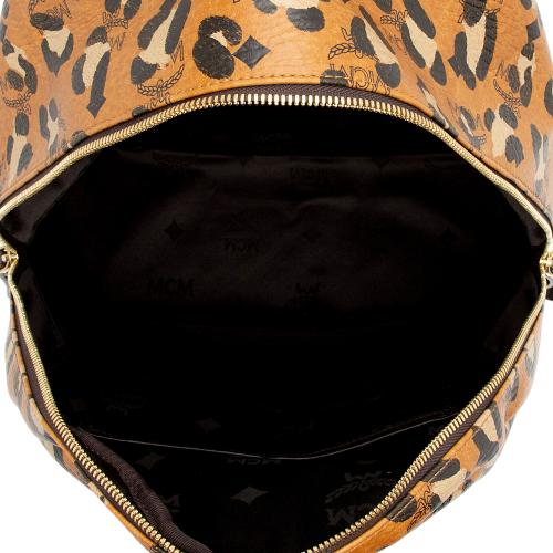 MCM Visetos Leopard Medium Backpack