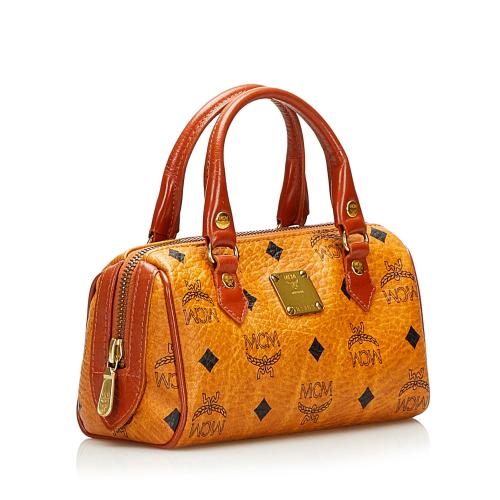 MCM Visetos Mini Boston Bag