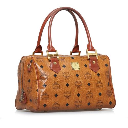 MCM Visetos Mini Boston Bag