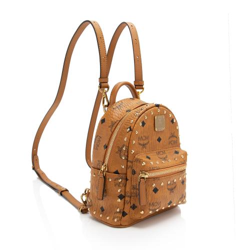 MCM Visetos Studded Stark Bebe Boo Mini Backpack