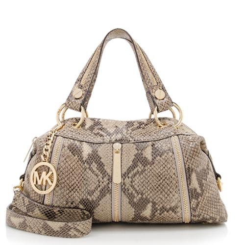 MICHAEL Michael Kors Embossed Python Moxley Large Satchel