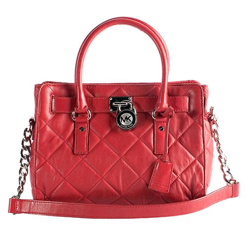 MICHAEL Michael Kors Quilted Hamilton Small Leather Satchel Handbag