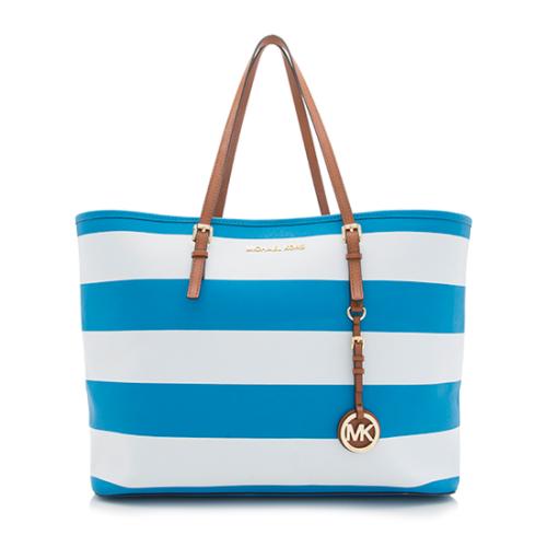 MICHAEL Michael Kors Saffiano Stripe Jet Set Medium Tote