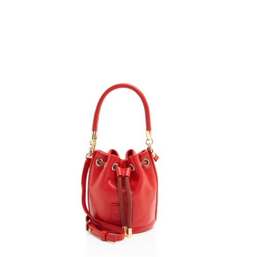 Marc Jacobs Grained Calfskin The Bucket Drawstring Mini Shoulder Bag