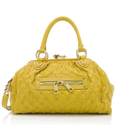 Marc Jacobs Python Embossed Studded Stardust Stam Satchel