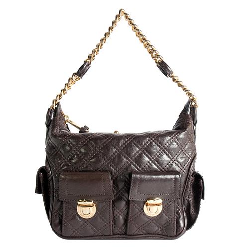 Marc Jacobs Quilted Leather Multipocket Chain Hobo Handbag