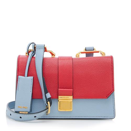 Miu Miu Leather Madras Shoulder Bag