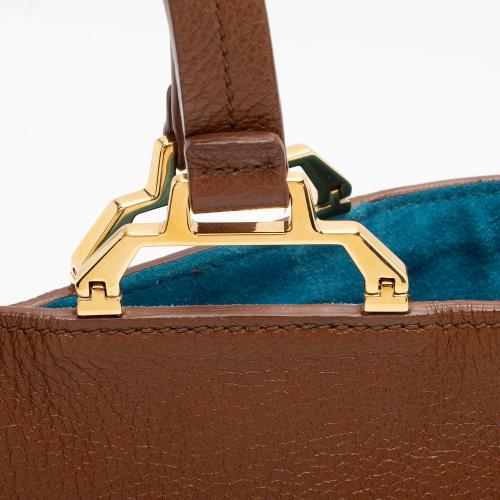 Miu Miu Leather Madras Tote