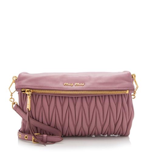 Miu Miu Matelasse Leather Bandolier Crossbody