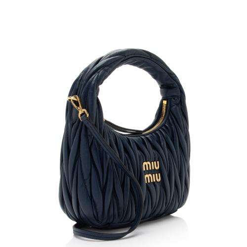 Miu Miu Matelasse Leather Wander Hobo