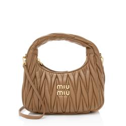 Miu Miu Matelasse Leather Wander Hobo