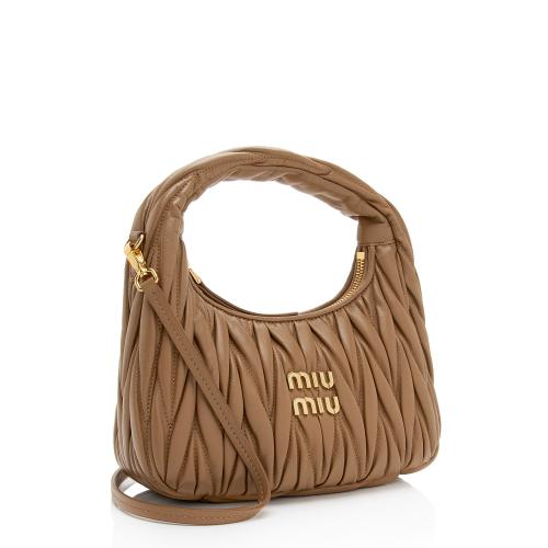 Miu Miu Matelasse Leather Wander Hobo