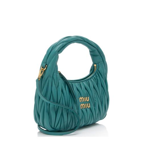 Miu Miu Matelasse Leather Wander Hobo