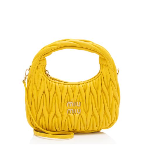 Miu Miu Matelasse Leather Wander Hobo