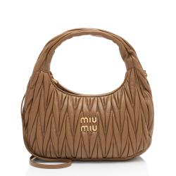 Miu Miu Matelasse Leather Wander Medium Hobo