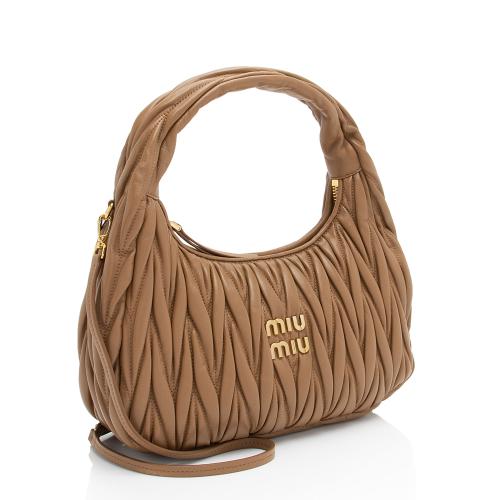 Miu Miu Matelasse Leather Wander Medium Hobo