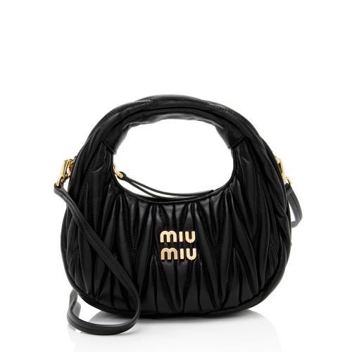 Miu Miu Matelasse Leather Wander Mini Hobo