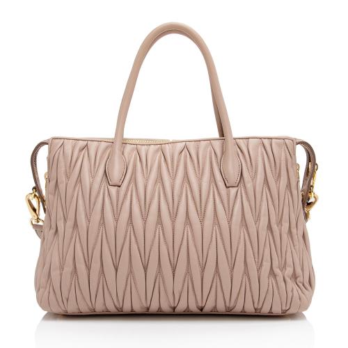 Miu Miu Matelasse Nappa Leather Convertible Medium Tote