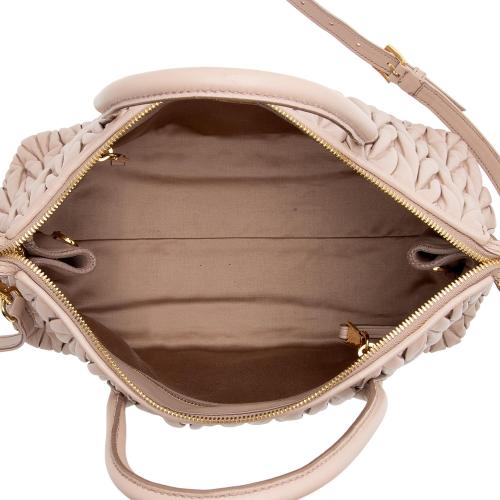 Miu Miu Matelasse Nappa Leather Convertible Medium Tote