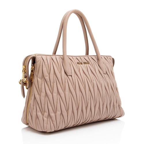 Miu Miu Matelasse Nappa Leather Convertible Medium Tote